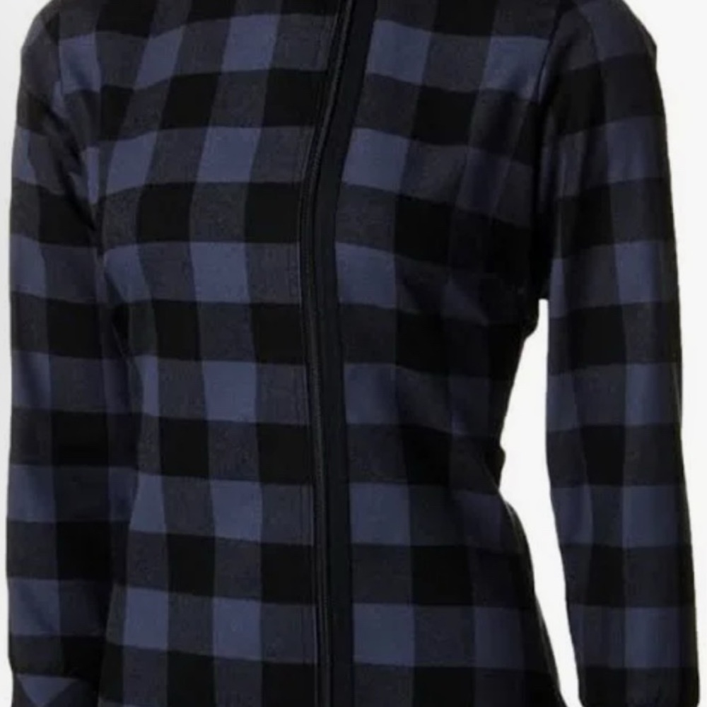 Under Armour Women's Sm Black and Blue Checkered Zip Up Fitted Shirt Brand Logo